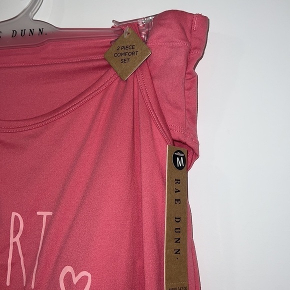 RAE DUNN Pink 2 pieces comfort tank and panties set Heart Breaker size Medium - Picture 4 of 9